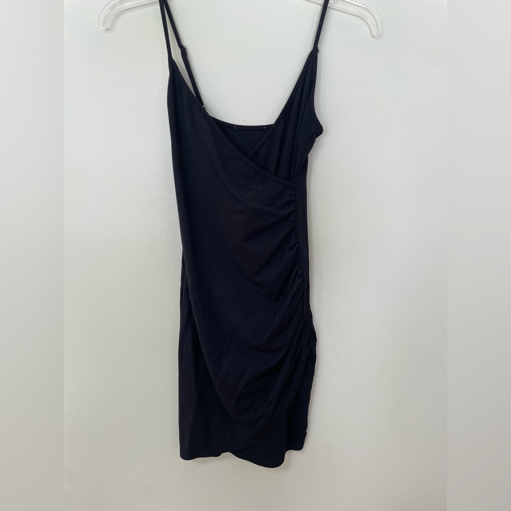 Black Mini Dress with Rouging Down Side